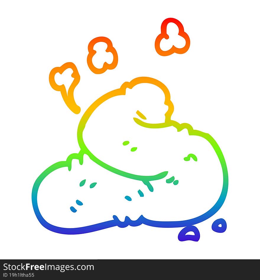 rainbow gradient line drawing cartoon poop