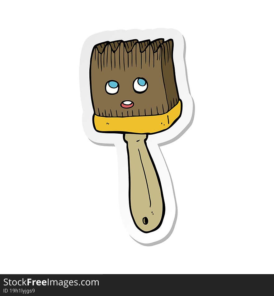 sticker of a cartoon brush