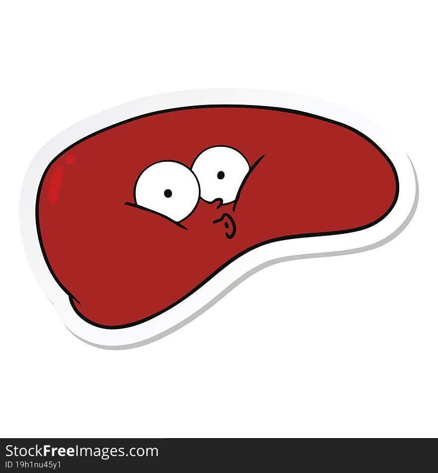 sticker of a cartoon liver