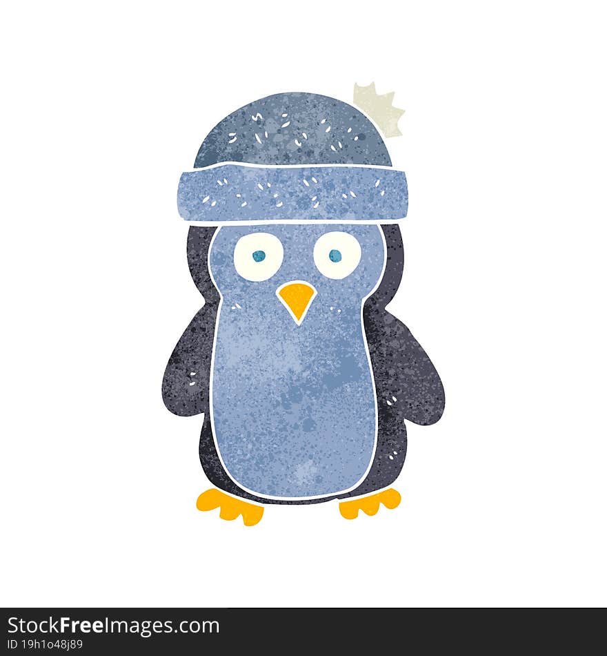 retro cartoon penguin