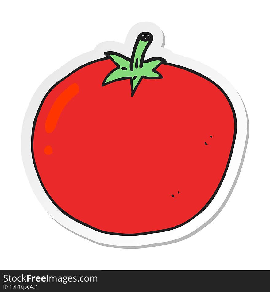 sticker of a cartoon tomato