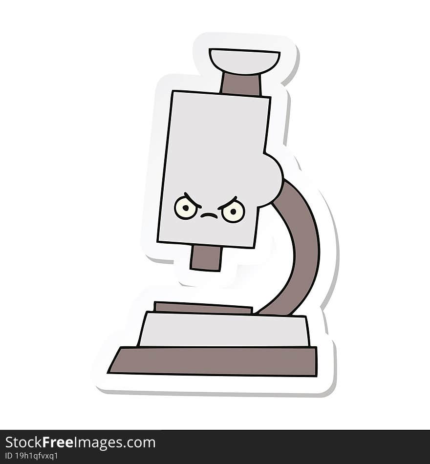 sticker of a cute cartoon microscope