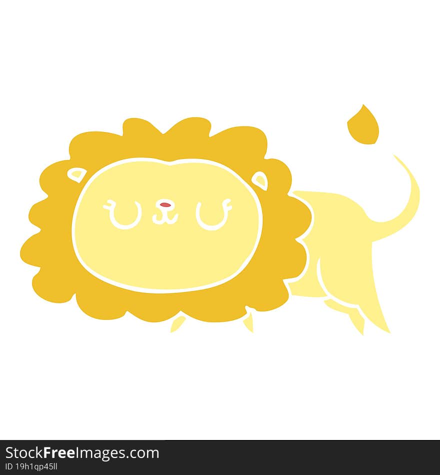 flat color style cartoon lion