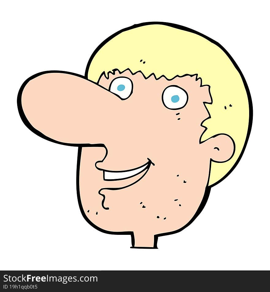 cartoon happy male face