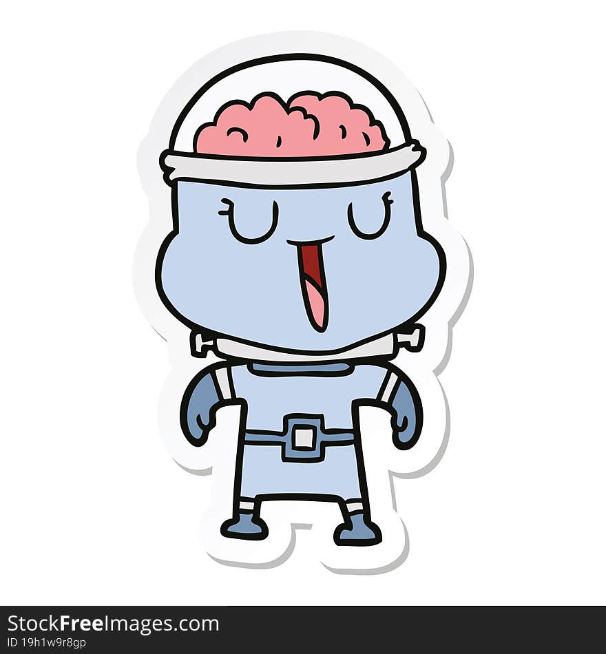 sticker of a happy cartoon robot