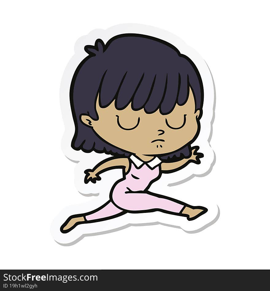 sticker of a cartoon woman