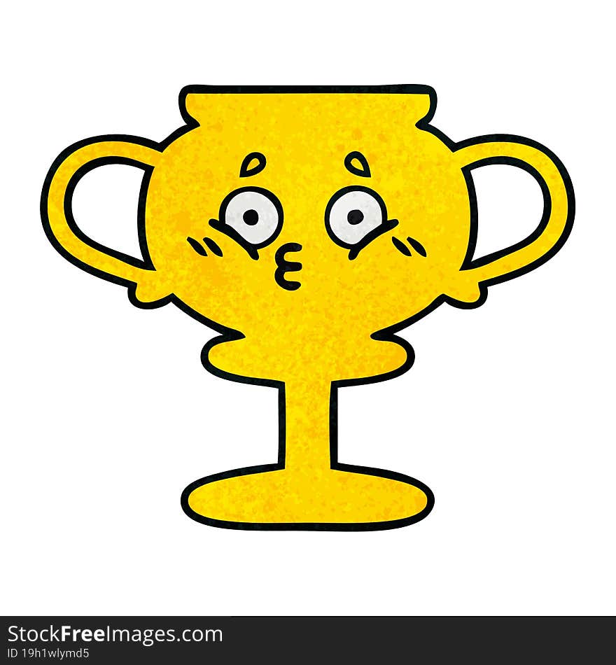 Retro Grunge Texture Cartoon Trophy