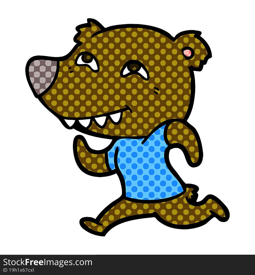 cartoon bear running. cartoon bear running