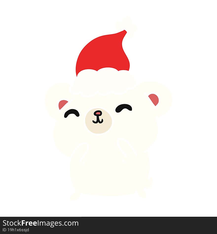 christmas cartoon of kawaii polar bear