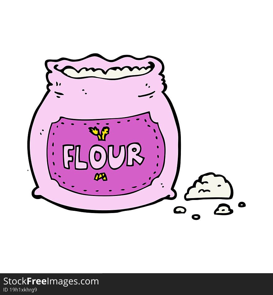 cartoon pink bag of flour