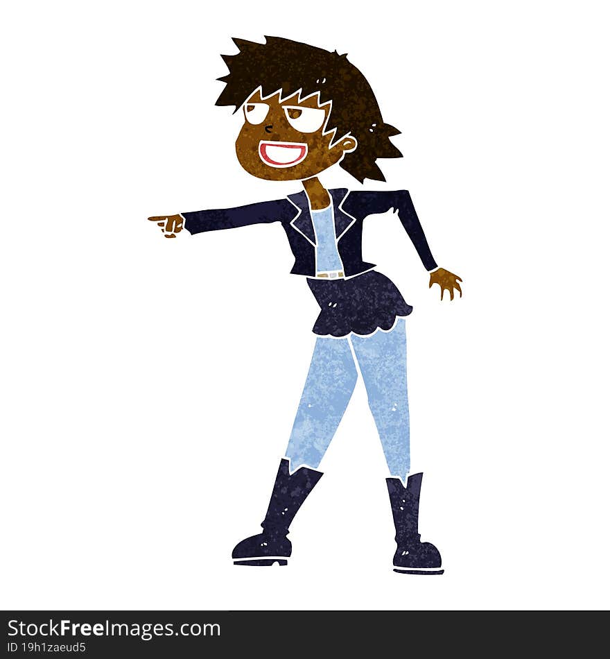 cartoon woman pointing