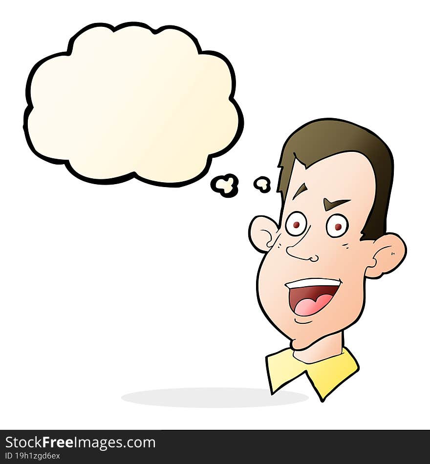 Cartoon Male Face With Thought Bubble