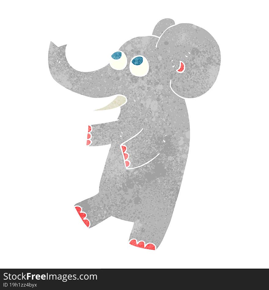 retro cartoon cute elephant