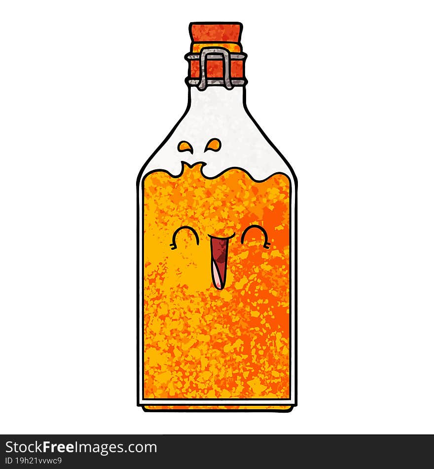 cartoon old juice bottle. cartoon old juice bottle