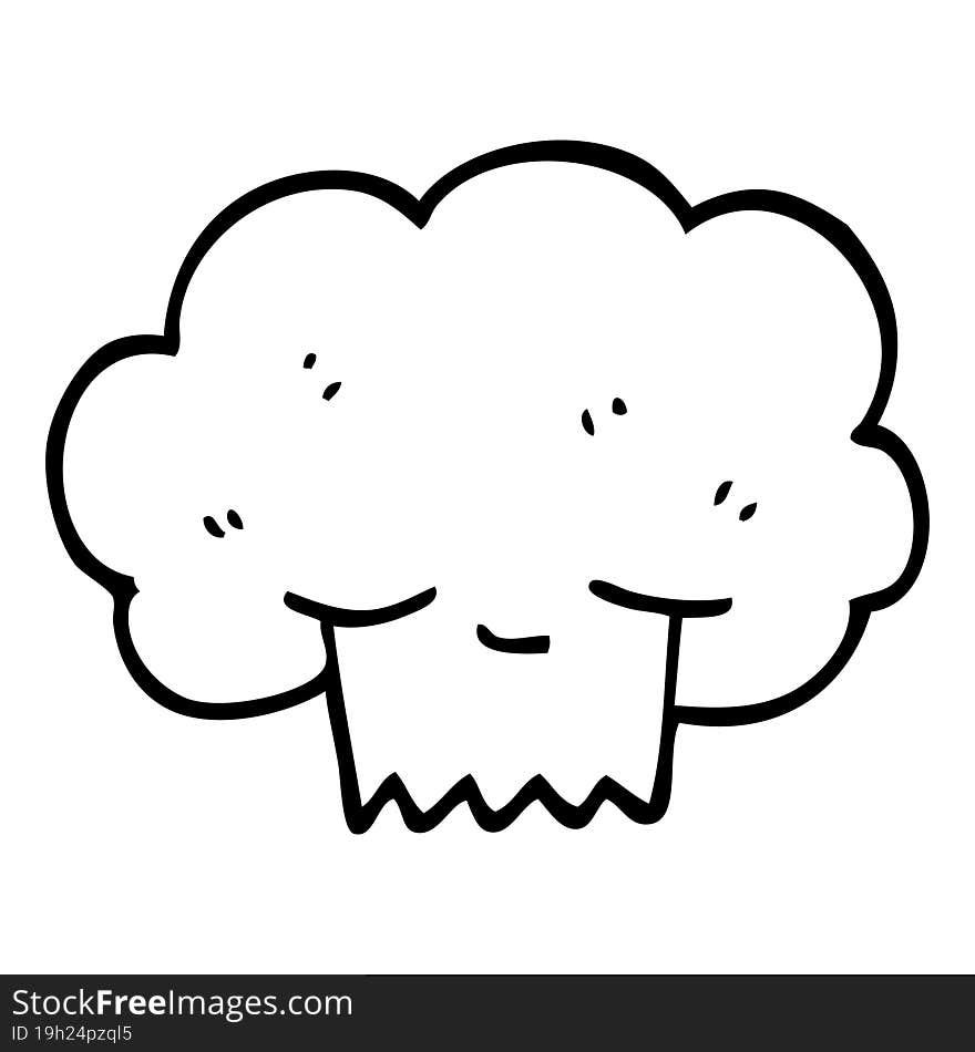 black and white cartoon explosion cloud