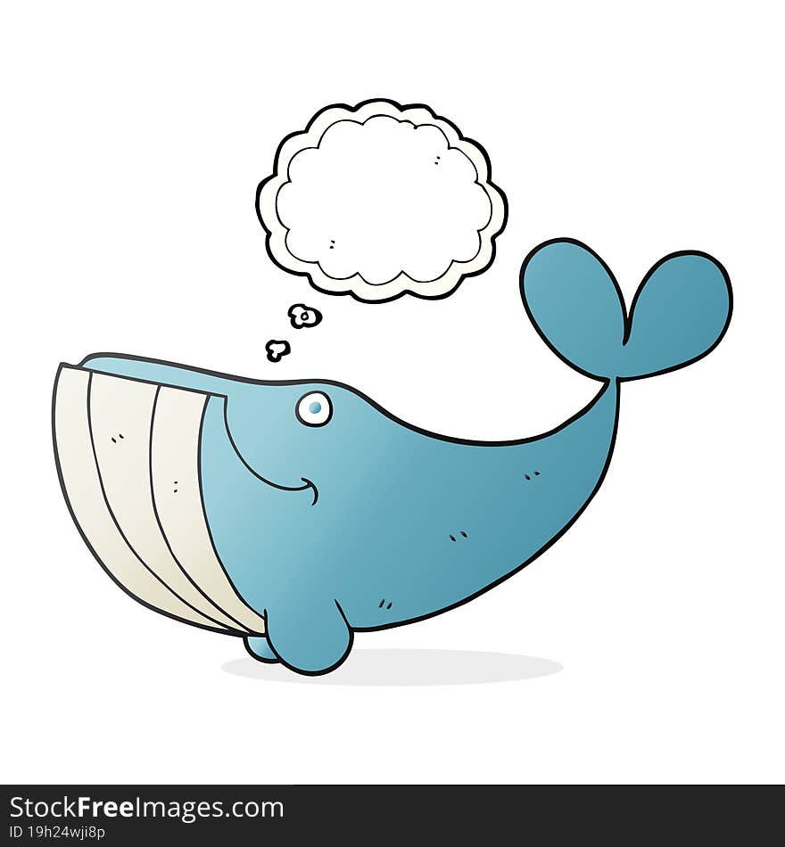 thought bubble cartoon happy whale