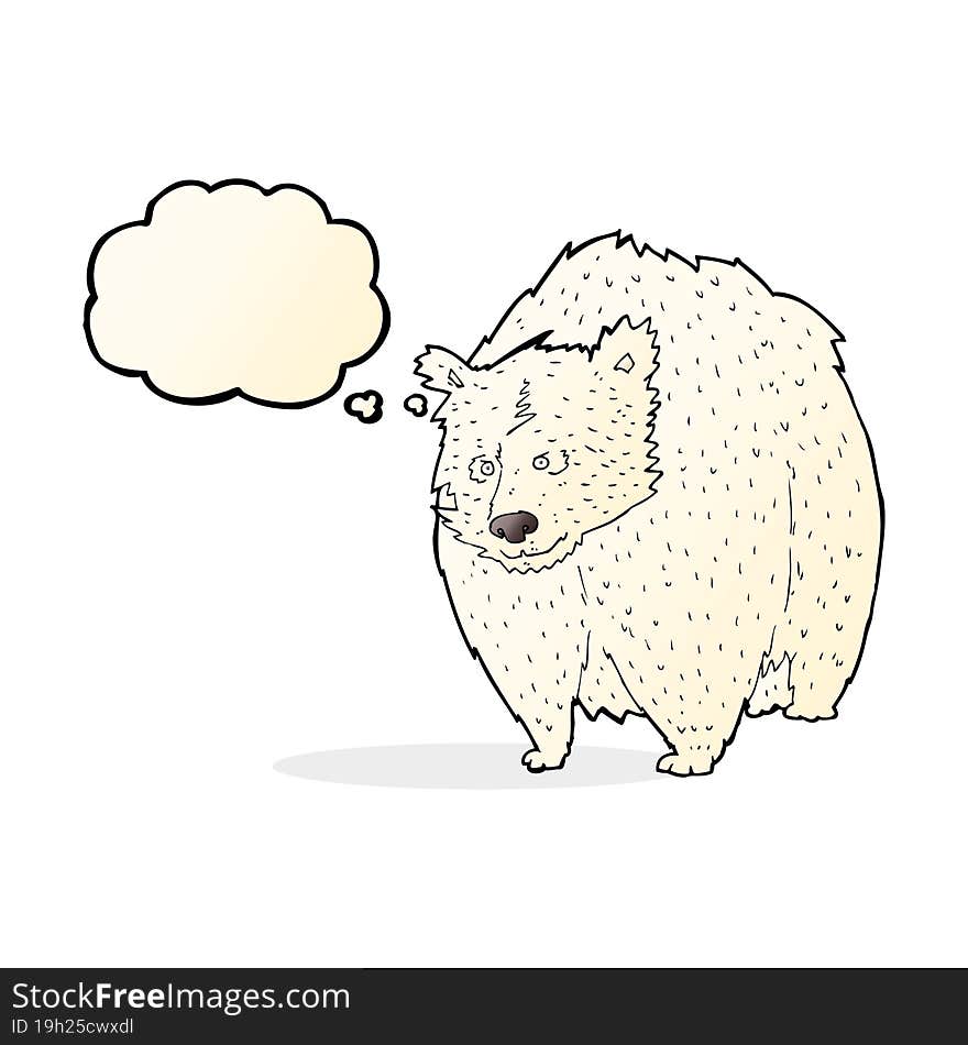 huge polar bear cartoon with thought bubble