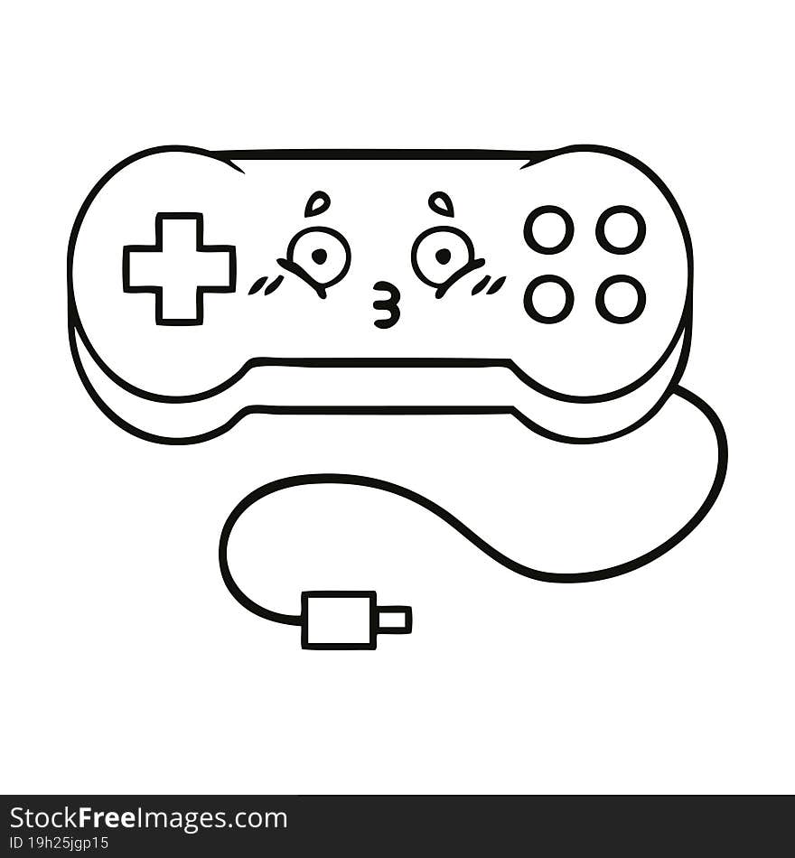 line drawing cartoon game controller