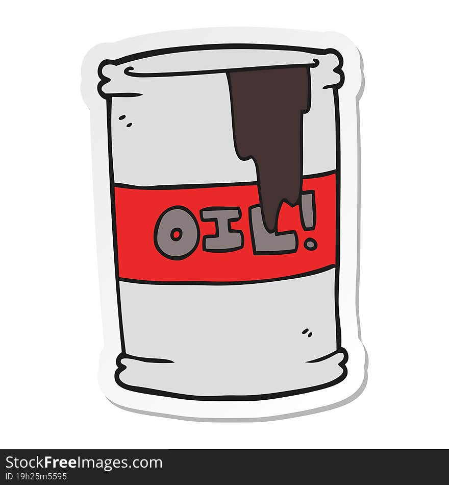 sticker of a cartoon oil drum