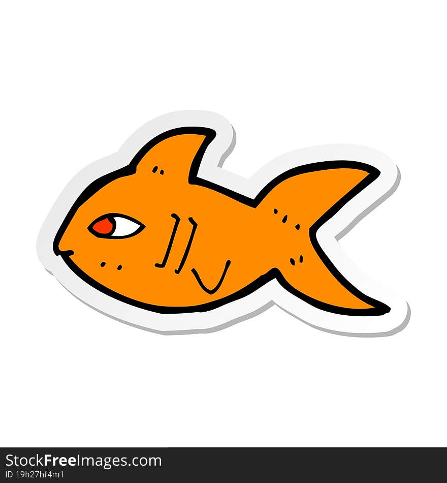 sticker of a cartoon fish