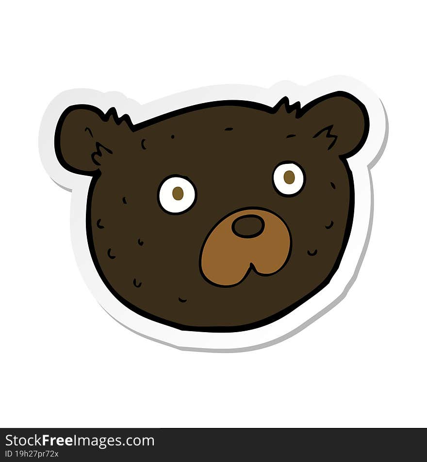 sticker of a cartoon black bear