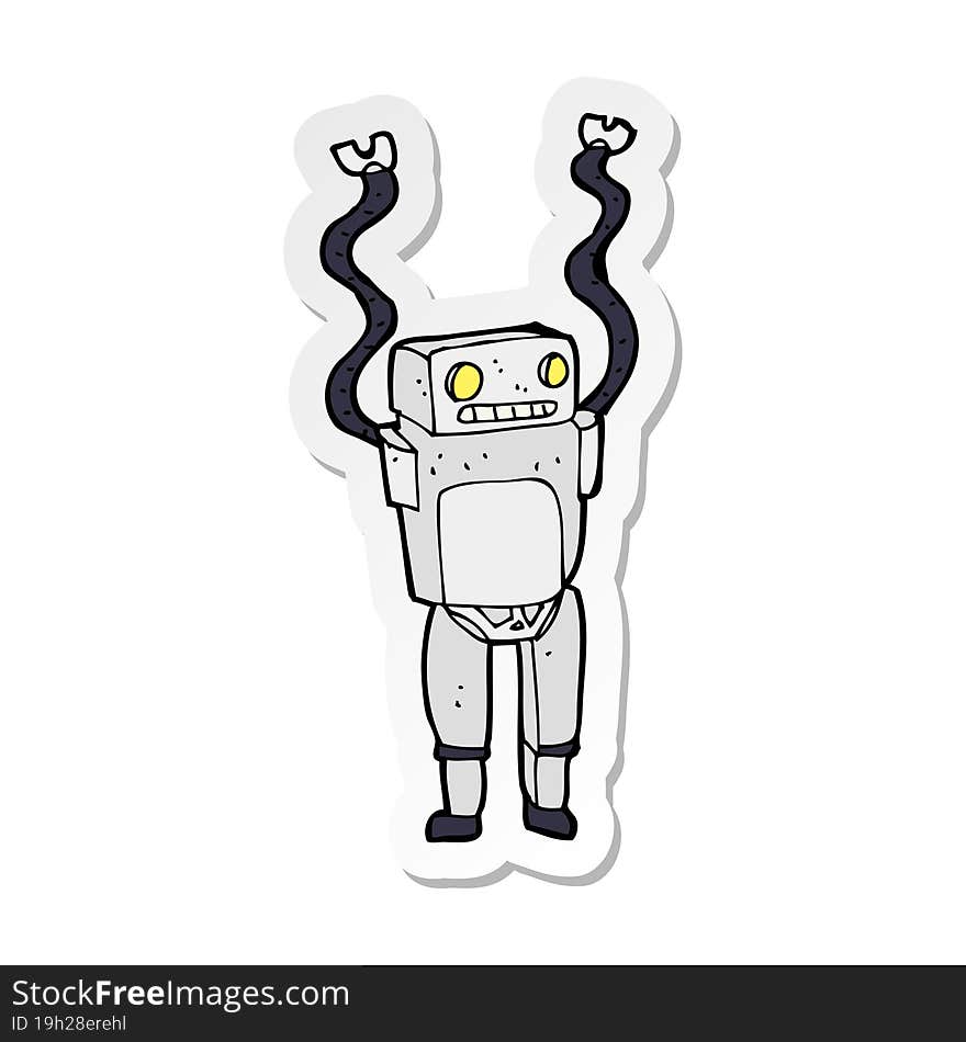 sticker of a cartoon funny robot