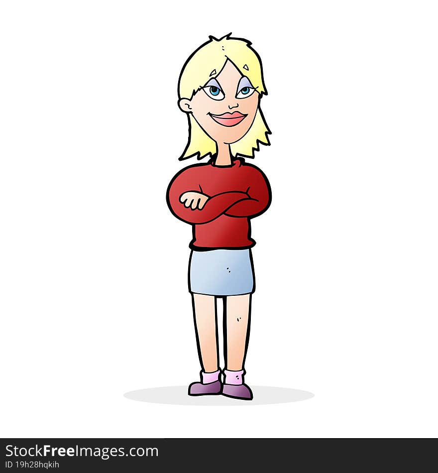 cartoon proud woman