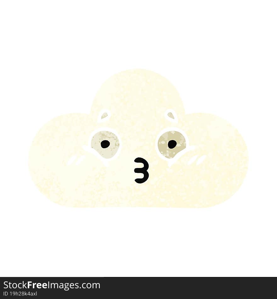 Retro Illustration Style Cartoon White Cloud