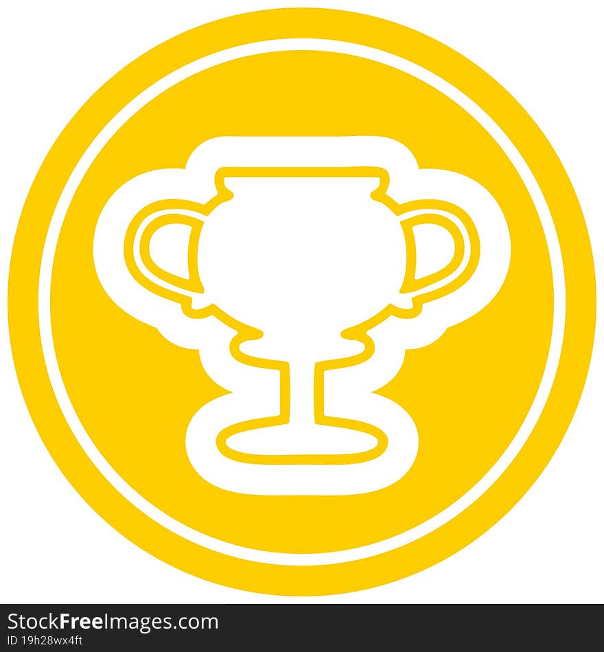 trophy cup circular icon