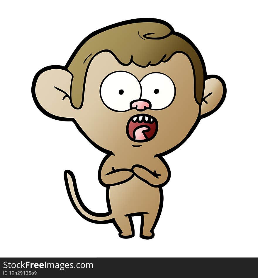 cartoon shocked monkey. cartoon shocked monkey