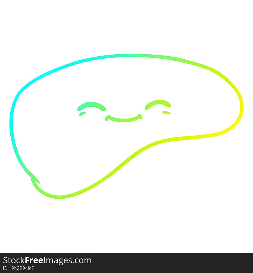 cold gradient line drawing cartoon liver