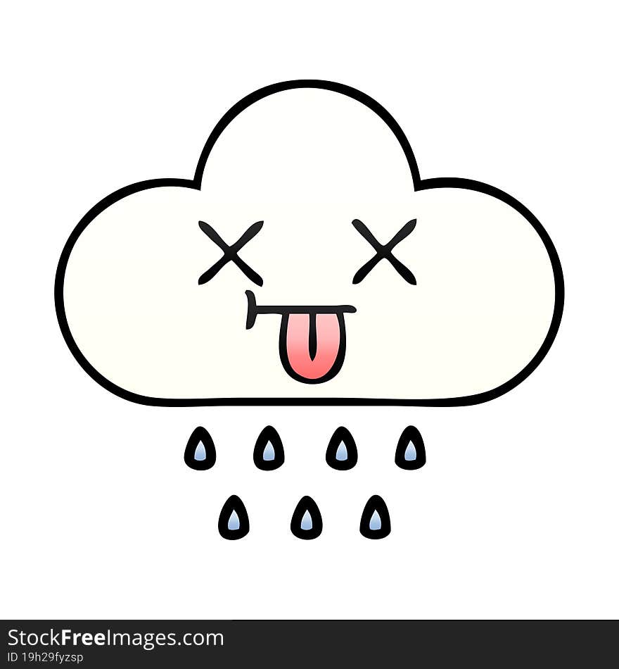 gradient shaded cartoon rain cloud