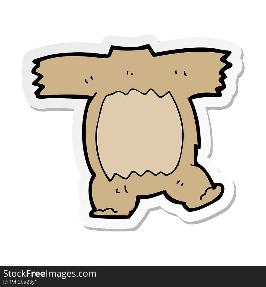 sticker of a cartoon teddy bear body (mix and match cartoons