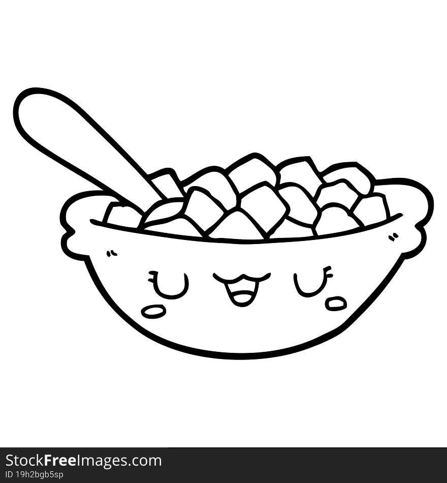 cute cartoon bowl of cereal