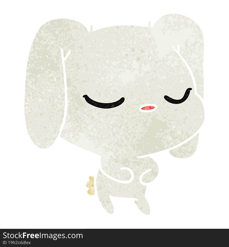 Retro Cartoon Of Cute Kawaii Bunny