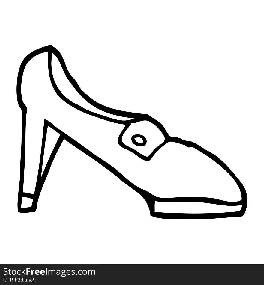 line drawing cartoon shoe