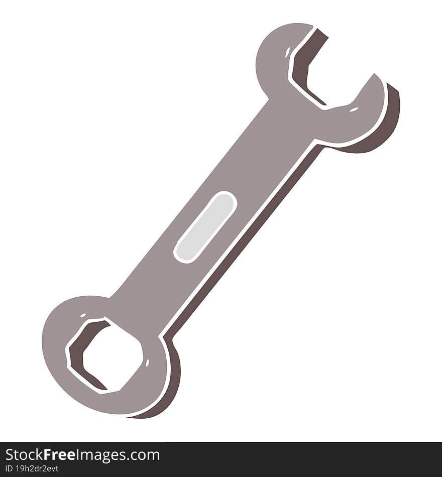 Flat Color Style Cartoon Spanner