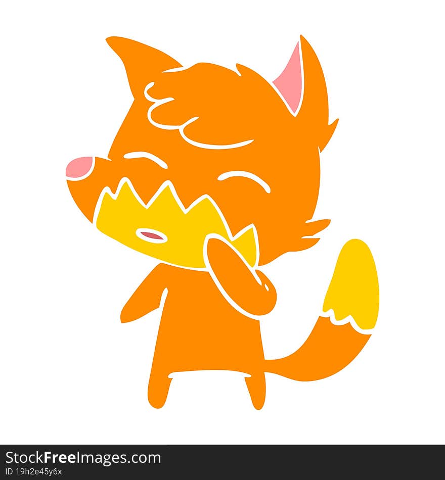 Flat Color Style Cartoon Fox