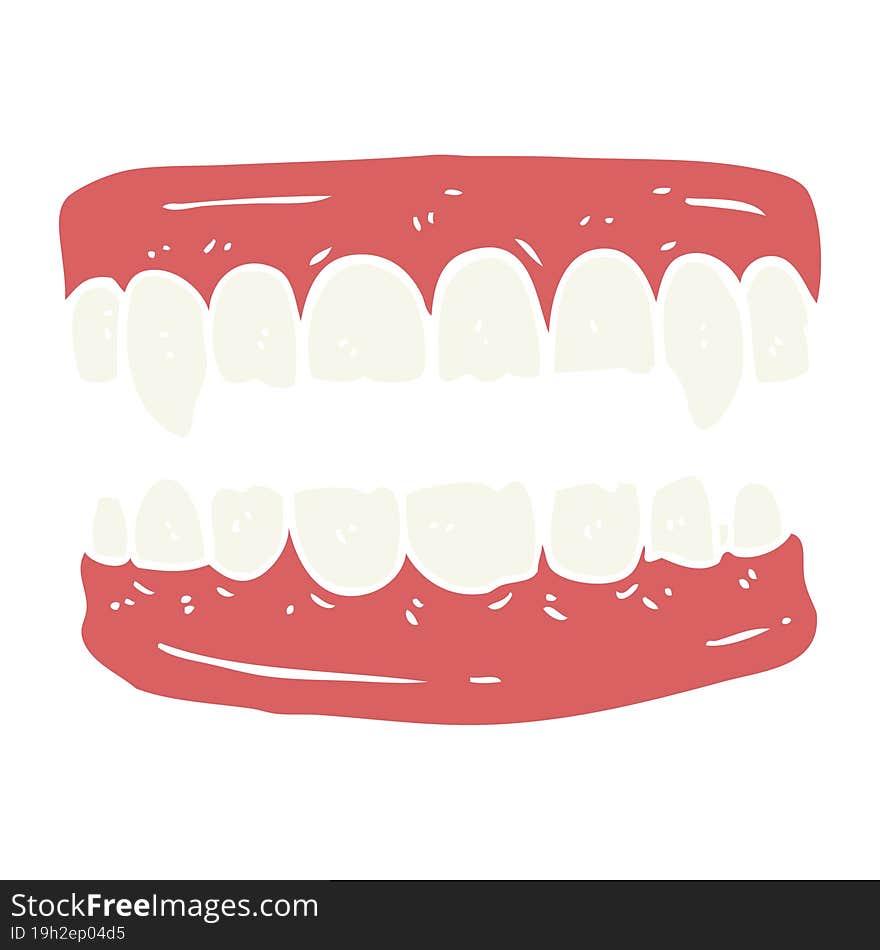 flat color style cartoon vampire teeth