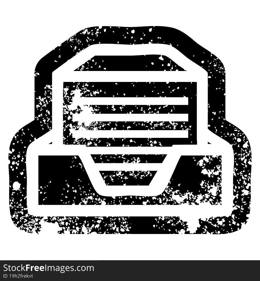 office paper stack distressed icon