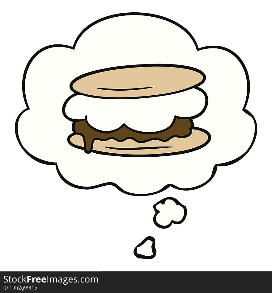 smore cartoon and thought bubble