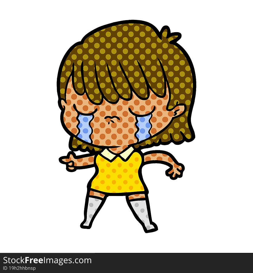 cartoon woman crying. cartoon woman crying