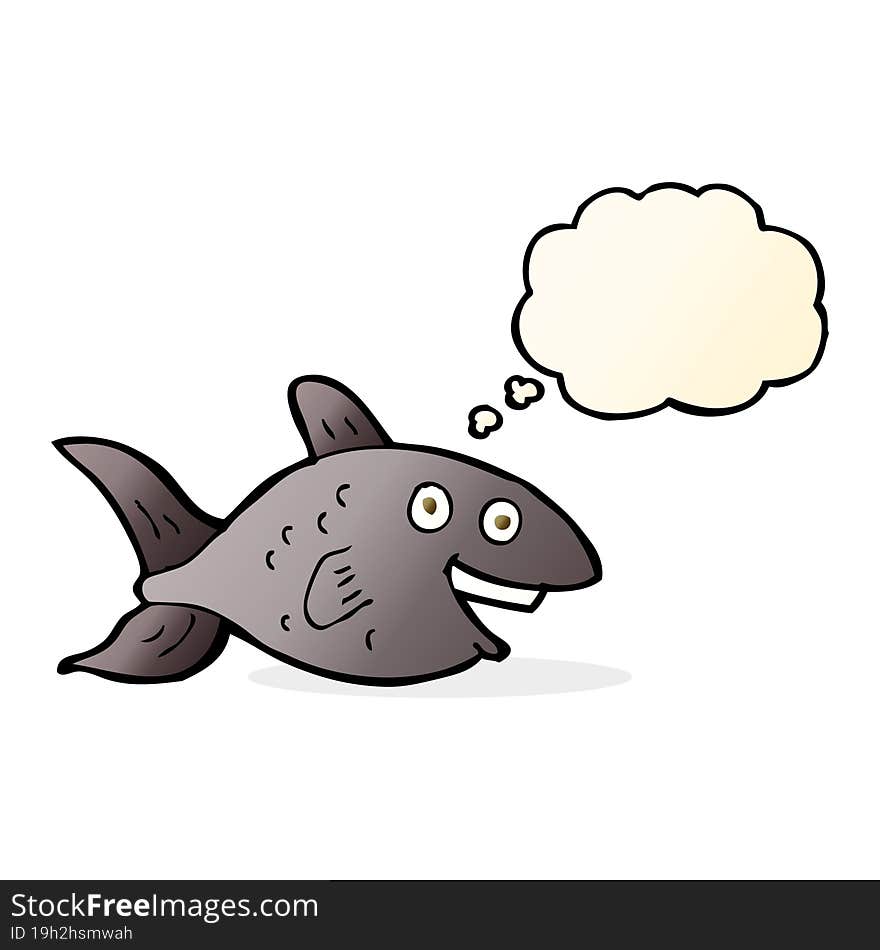 cartoon fish with thought bubble