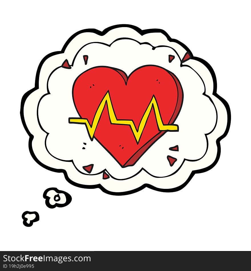 thought bubble cartoon heart rate