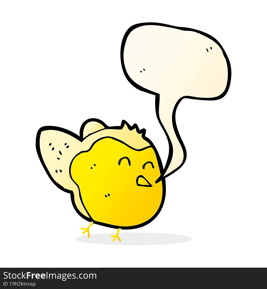 cartoon bird with speech bubble