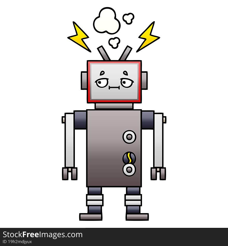 Gradient Shaded Cartoon Robot