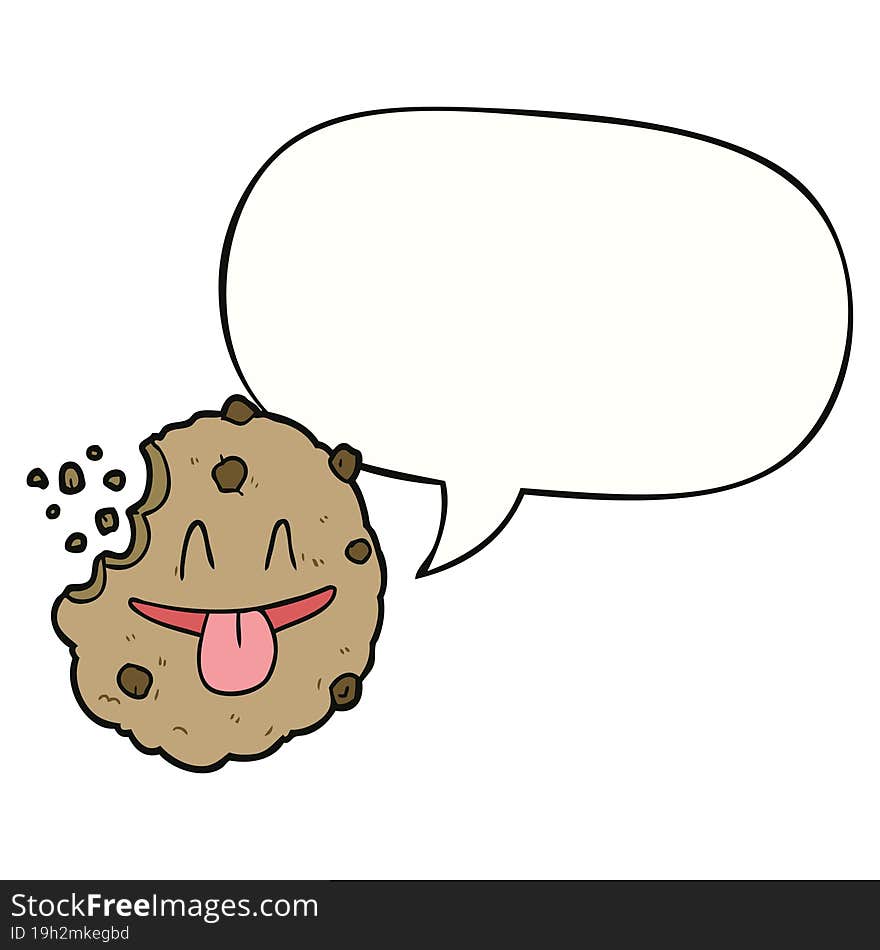 cartoon cookie and speech bubble