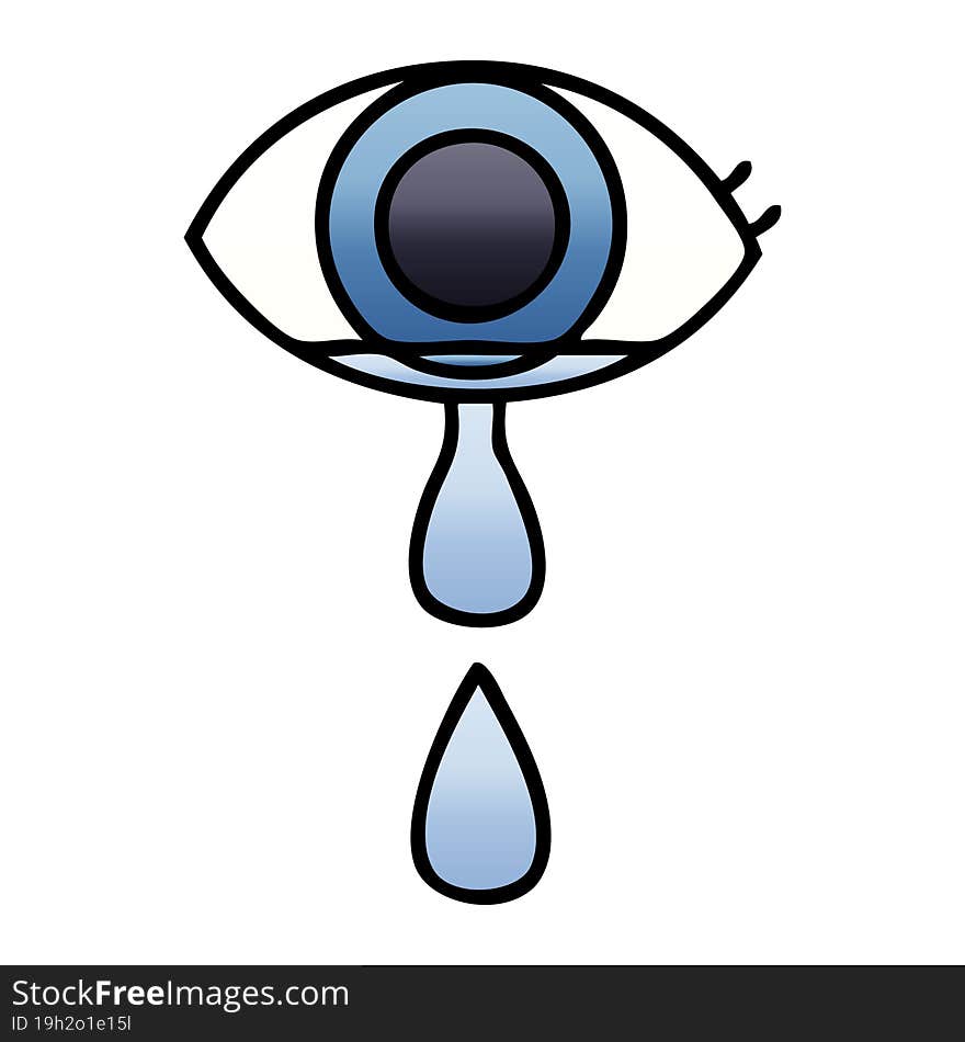 gradient shaded cartoon of a crying eye