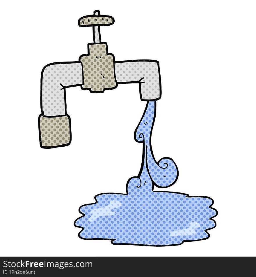 cartoon running faucet