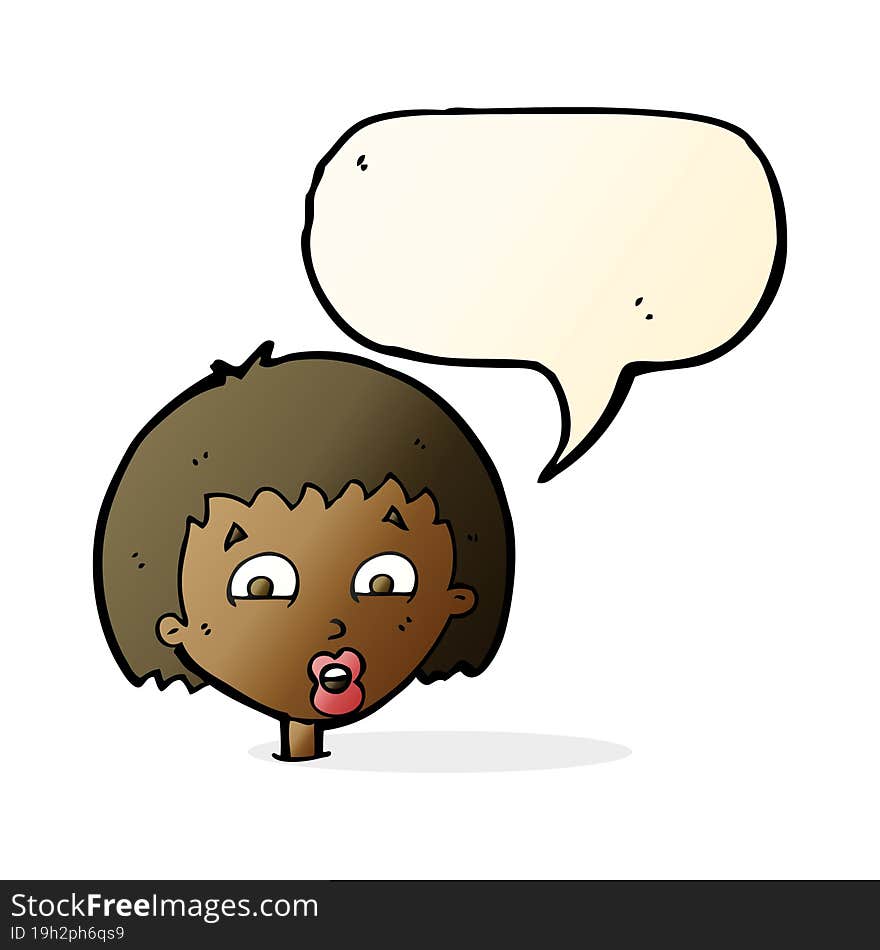 cartoon shocked expression  with speech bubble